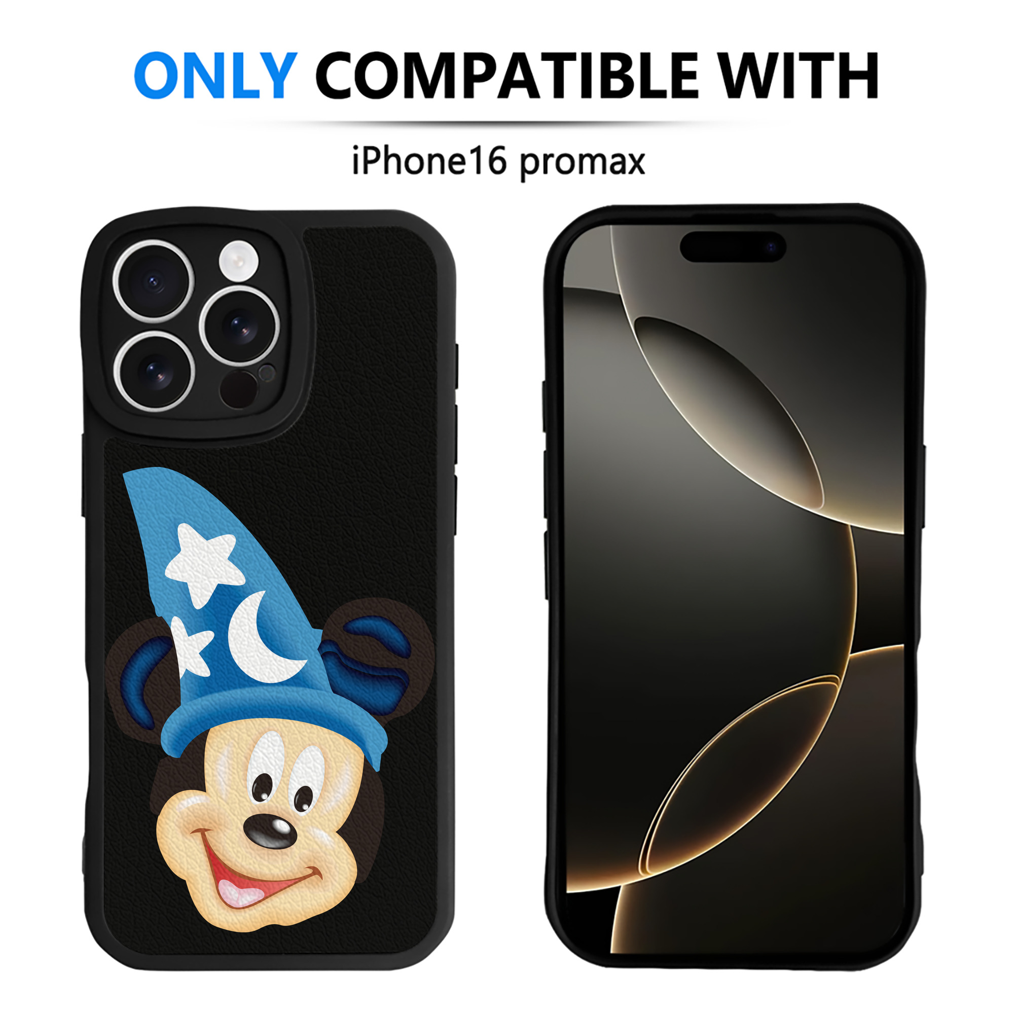 （画像用） ミッキーマウス Mickey Mouse 【iPhone 16シリーズ対応】シリコンスマホケース（レザー調） 材質：シリコン